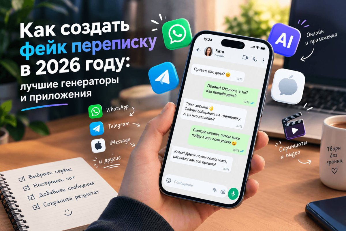 Как создать фейк переписку в 2026 году: лучшие генераторы и приложения