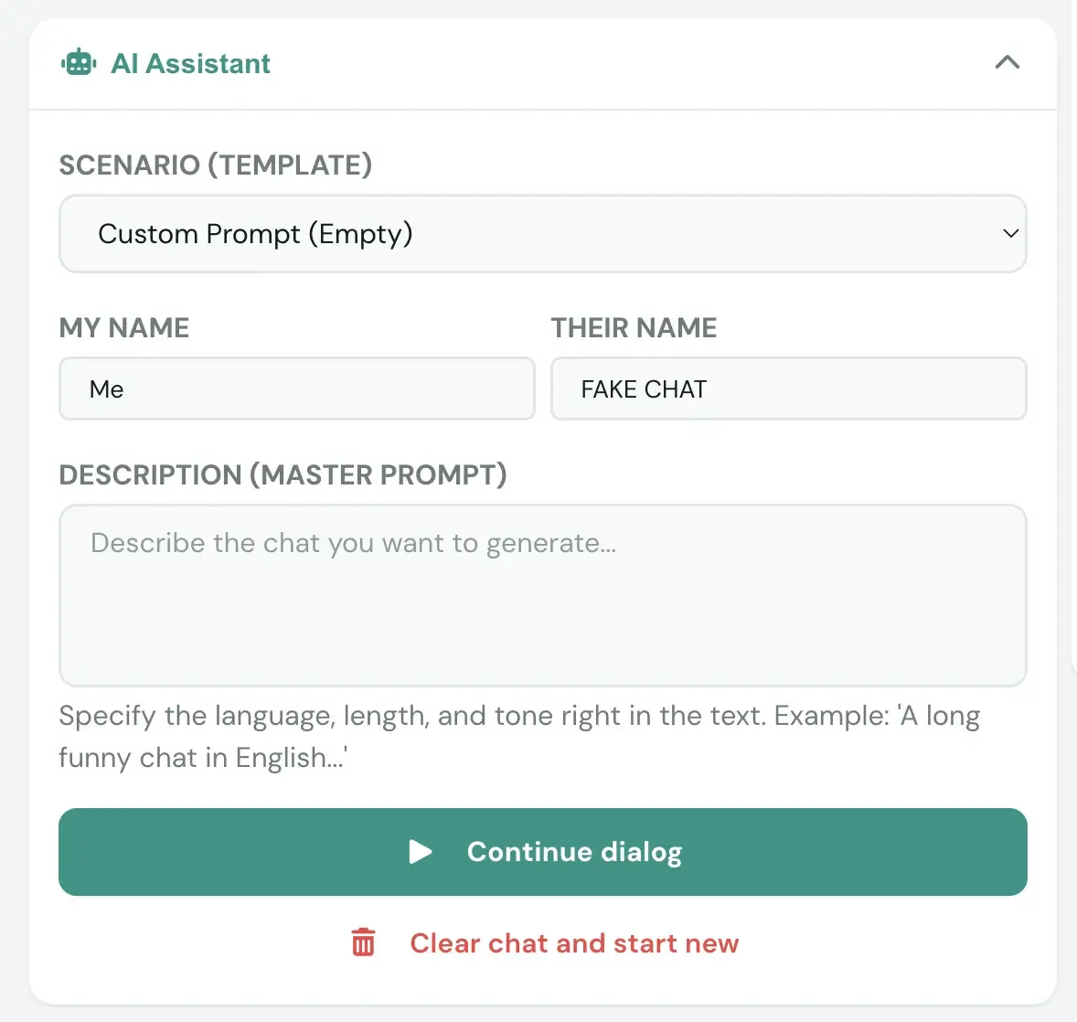 ai helper chat generation
