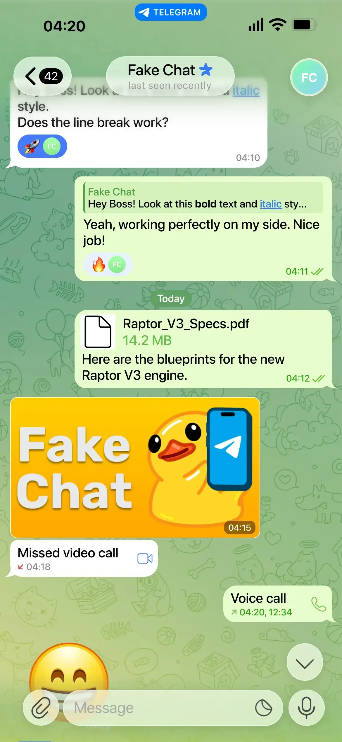 exemple d'une fausse capture d'écran prête Screenshot