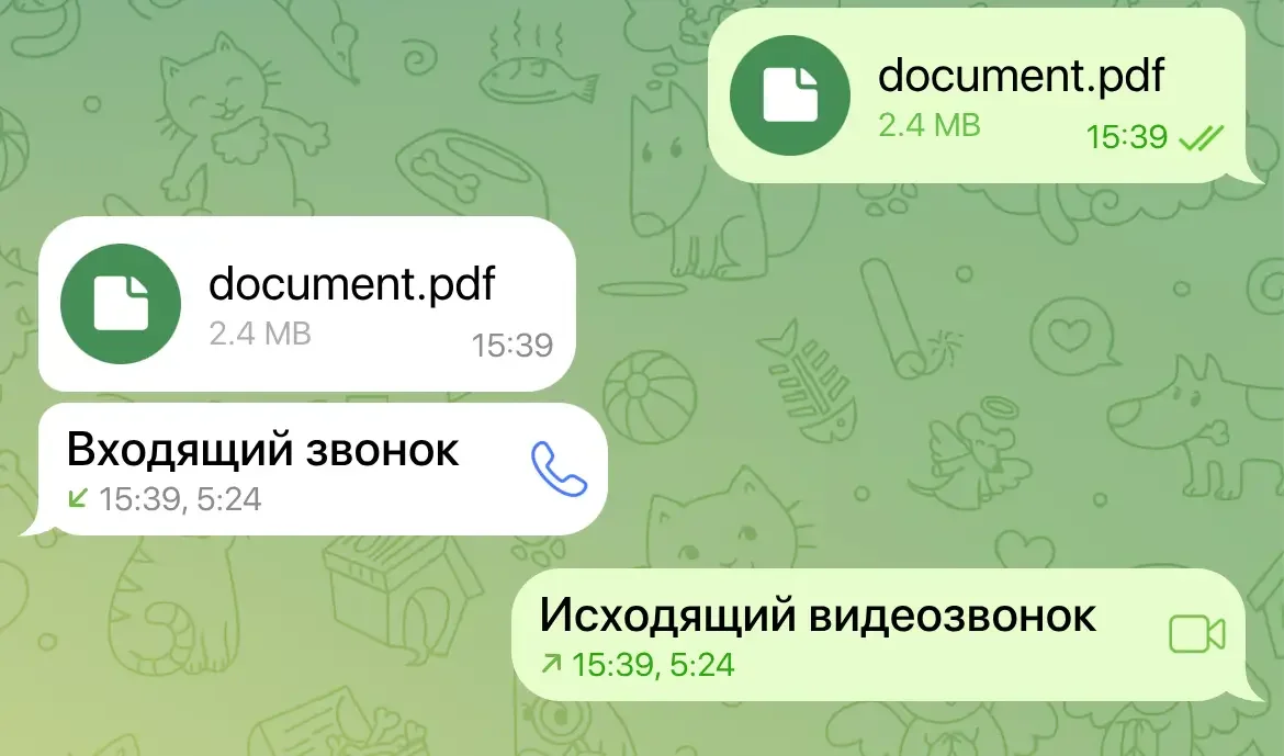 voice calls and video calls in chat