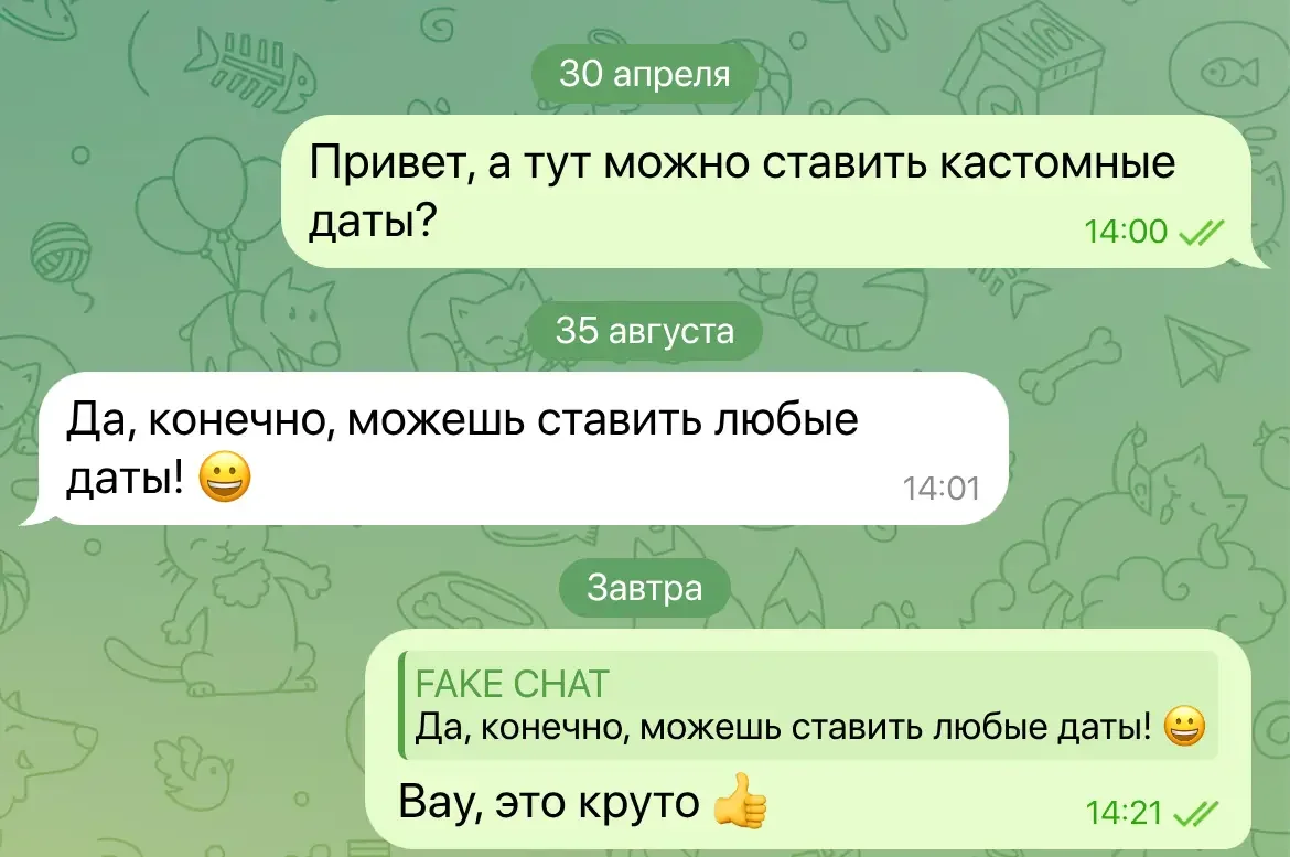 telegram custom date divider