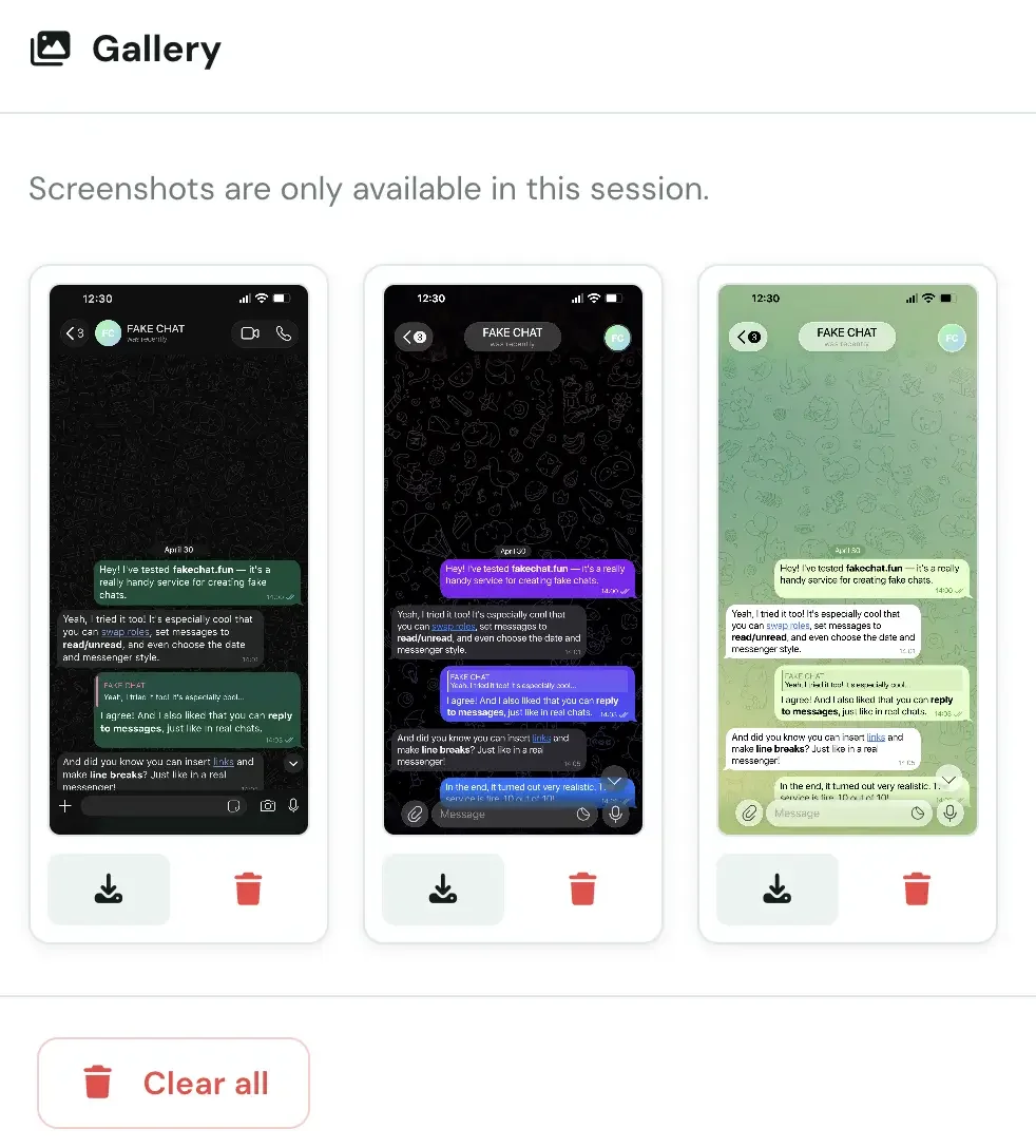 Paid screenshots section