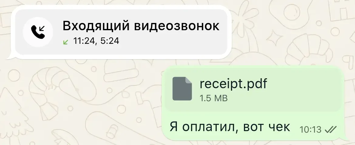calls and files in whatsapp